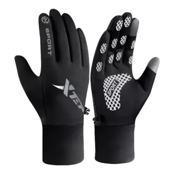 Перчатки XTEP, зимние велосипедные теплые ветрозащитные электрические мотоциклетные перчатки для бега на лыжах, мужской и женский велосипед, плюс бархатный сенсорный экран