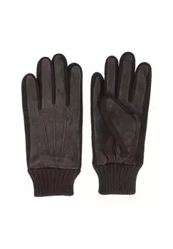 Перчатки замшевые, трикотажные, однотонные, женские Otto Kessler, темно-коричневый
