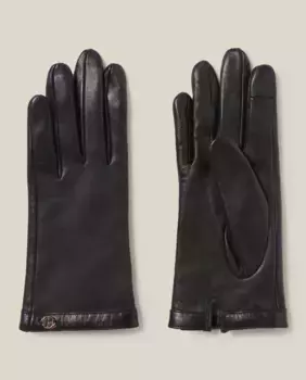 Перчатки женские черные кожаные CP gold Claudie Pierlot