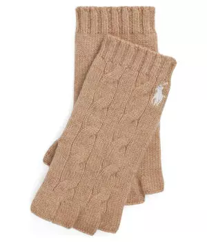 Перчатки женские Polo Ralph Lauren шерстяные без пальцев, бежевый
