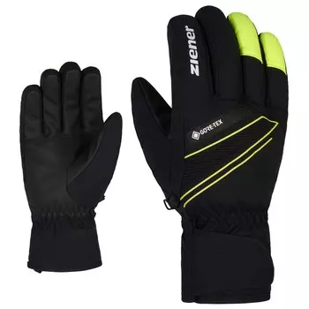 Перчатки Ziener Gunar GTX Glove Ski Alpine, цвет Black/Poison Yellow