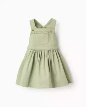 Передник для девочки с мини-рюшами и передним карманом Zippy, светло-зеленый