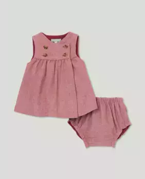 Передник для девочки с узором «елочка» на бретелях Coconut El Corte Ingls, бордовый