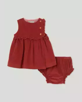 Передник из микровельвета с рюшами и воротником для девочки для девочки Coconut El Corte Ingls, цвет 260 Salmn