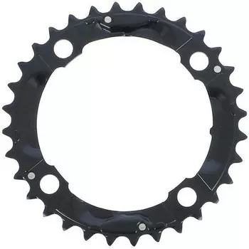Передняя звезда MTB тройного происхождения Shimano 4BRA DEORE M590 9V., черный / серебристый / черный