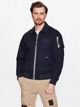 Переходная куртка стандартного кроя Aeronautica Militare, синий