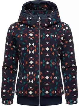 Переходная куртка уютная короткая ацтекская Ragwear, синий