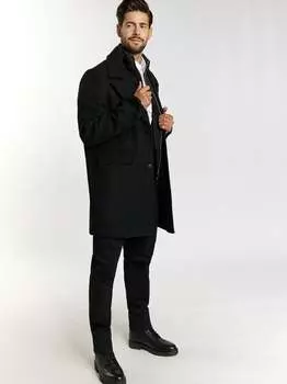 Переходное пальто из смесовой шерсти. Dreimaster, черный