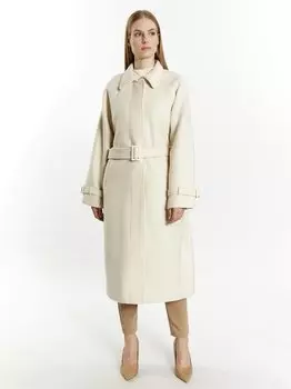 Переходное пальто из смесовой шерсти. Dreimaster, экрю