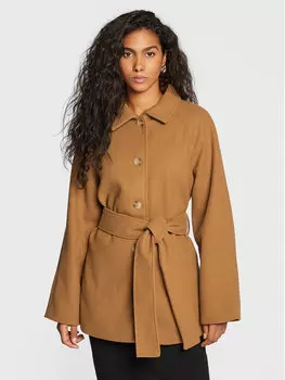 Переходное пальто стандартного кроя Gina Tricot, коричневый