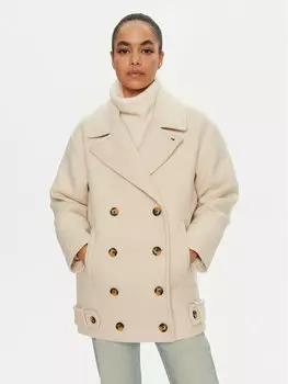 Переходное пальто стандартного кроя Tommy Jeans, бежевый
