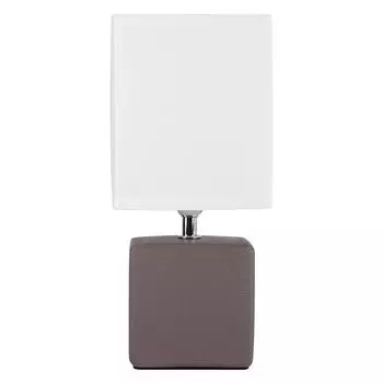 Переключаемая светодиодная настольная лампа RGB с белым текстильным абажуром etc-shop, коричневый