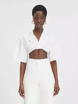 Перекрученная футболка Le Bahia Court Jacquemus, белый