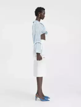 Перекрученная рубашка La Bahia Courte Jacquemus, синяя полоска