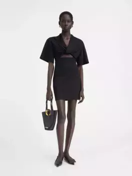 Перекрученное мини-платье-майка La robe Bahia Jacquemus, черный
