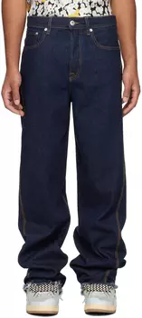 Перекрученные джинсы цвета индиго Lanvin