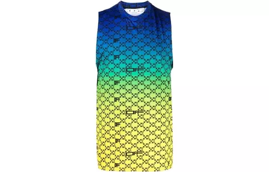 Переливающаяся майка с монограммой со стрелками по всей поверхности Off-White, цвет Multicolor