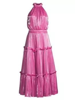 Переливающееся платье миди Teagan Elliatt, розовый