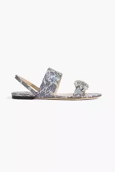 Переливающиеся босоножки Saphera с пяткой на пятке JIMMY CHOO, серый