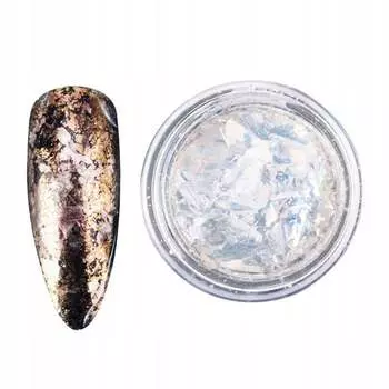 Переливающиеся хлопья для нейл-арта, зеркальный эффект Galaxy Flakes №1, AllePaznokcie