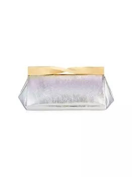 Переливающийся кожаный клатч Twist Aquazzura, золотой