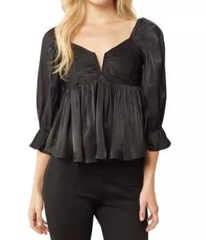 Переливающийся топ Babydoll черного цвета entro