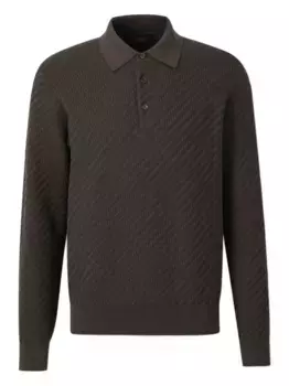 Переплетенный джемпер-поло Brioni, серый