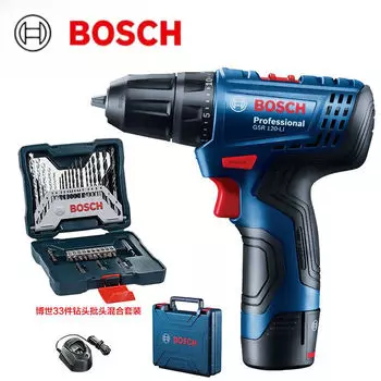 Дрель-шуруповерт Bosch GSR 120-Li + комплект насадок, зарядное устройство