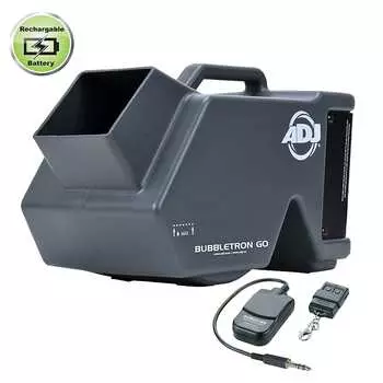 Перезаряжаемая портативная машина для мыльных пузырей American DJ Bubbletron Go с питанием от батареи American DJ Bubbletron Go Battery Powered Rechargeable Portable Bubble Machine