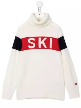 Perfect Moment Kids джемпер с высоким воротником и принтом, белый