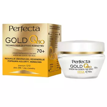 Perfecta, Gold Q10, дневной и ночной крем против морщин 70+, 50мл
