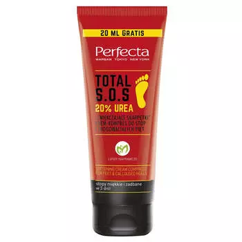 Perfecta Total S.O.S 20% Urea смягчающий крем-комплекс для носков для ног и огрубевших пяток 120мл
