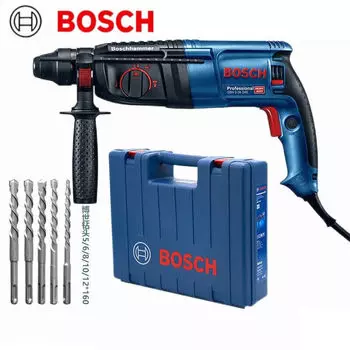 Перфоратор Bosch GBH2-26E, 800W + сверла, 5 штук