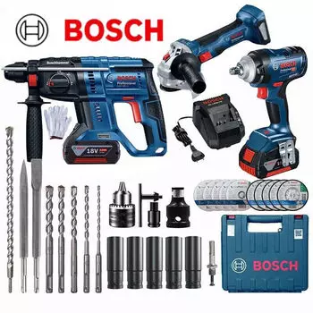 Перфоратор Bosch GBH 180-Li + дрель Bosch GSR120-Li + шлифовальная машина Bosch GWS 700