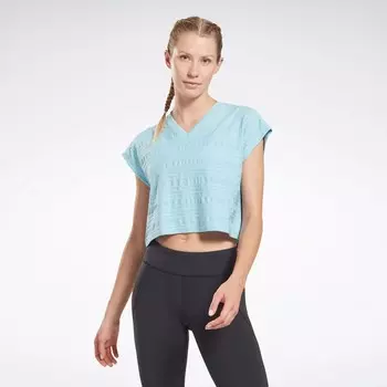 Перфорированная футболка Reebok, голубой