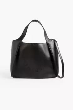 Перфорированная сумка-тоут из искусственной кожи STELLA MCCARTNEY, черный