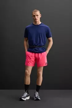 Перфорированная техническая футболка ZARA, темно-синий