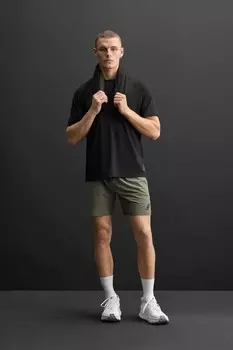Перфорированная тренировочная футболка ZARA, черный