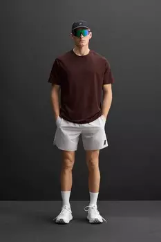 Перфорированная тренировочная футболка ZARA, коричневый