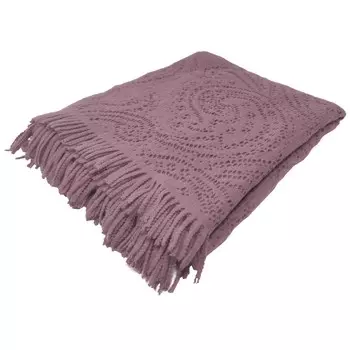 Перфорированный флисовый плед макраме - ретро Lisola, античная роза