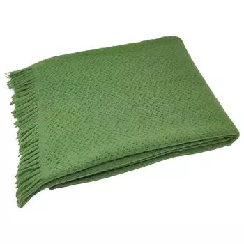 Перфорированный флисовый плед с геометрическим узором макраме - Модерн Lisola, зеленый