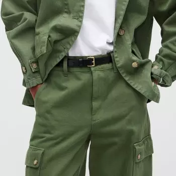 Перфорированный итальянский кожаный ремень J.Crew, черный