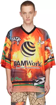 Перки и мини-красно-оранжевая футболка «Конфликт» Perks and Mini