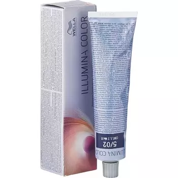 Перманентная краска для волос Illumina Color 5/02 Светлый натуральный матово-коричневый 60 мл, Wella