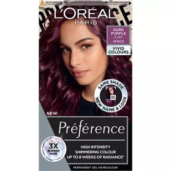 Перманентная краска для волос Paris Preference Vivids Dark Purple 4.26 204 мл, L'Oreal