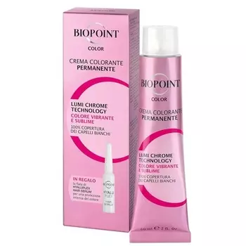 Перманентная крем-краска для волос Biopoint 60 мл + 1 ампула Сыворотка для волос Hyaluplex 3 мл — 5,38 Светло-коричневый шоколад