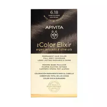Перманентное окрашивание My Color Elixir Apivita, цвет dark blonde ash pearl