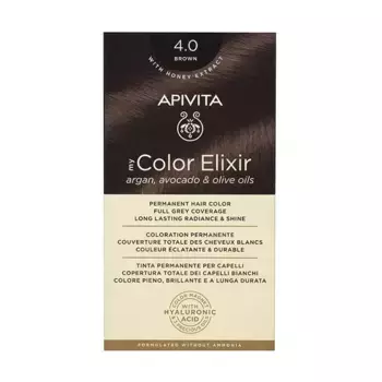 Перманентное окрашивание My Color Elixir Apivita, цвет brown