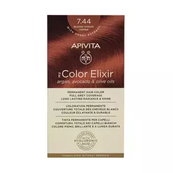 Перманентное окрашивание My Color Elixir Apivita, цвет blonde intense copper
