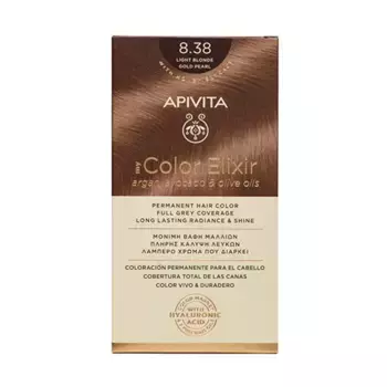 Перманентное окрашивание My Color Elixir Apivita, цвет light blonde gold pearl